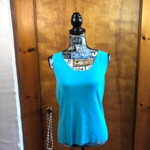 August Silk Blue Knit Shell. Large. Great Condition.